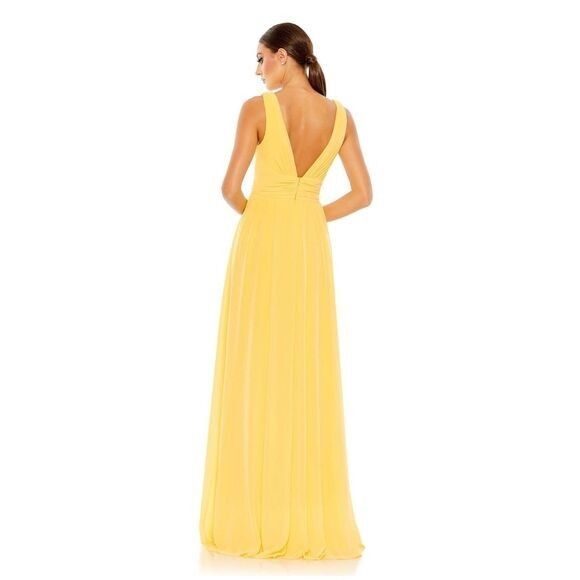 Mac Duggal Women's‎ Yellow Buttercup Chiffon Evening Dress Gown Size 20 55793 - Picture 3 of 6